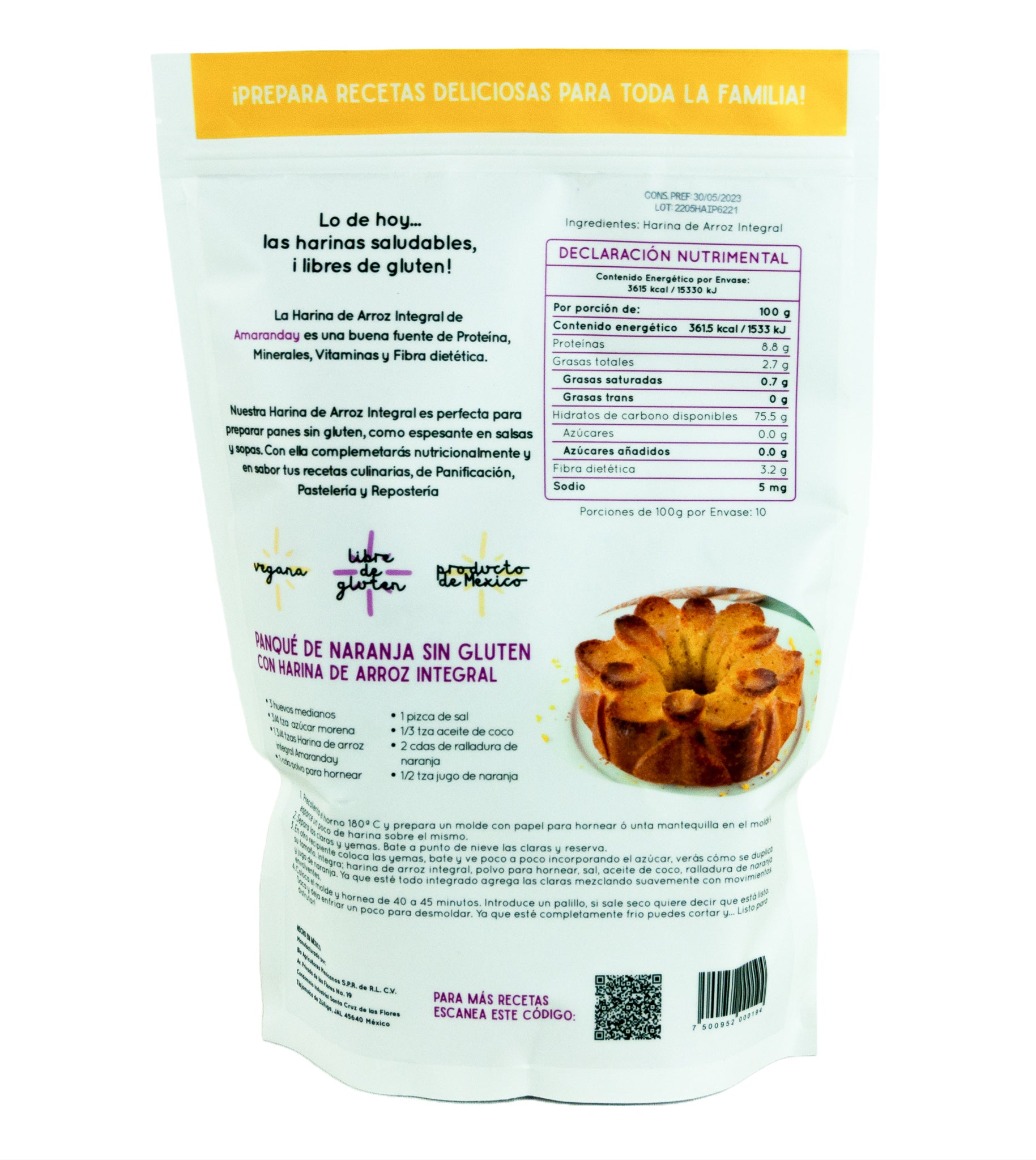 Harina de Arroz Integral 1 kg