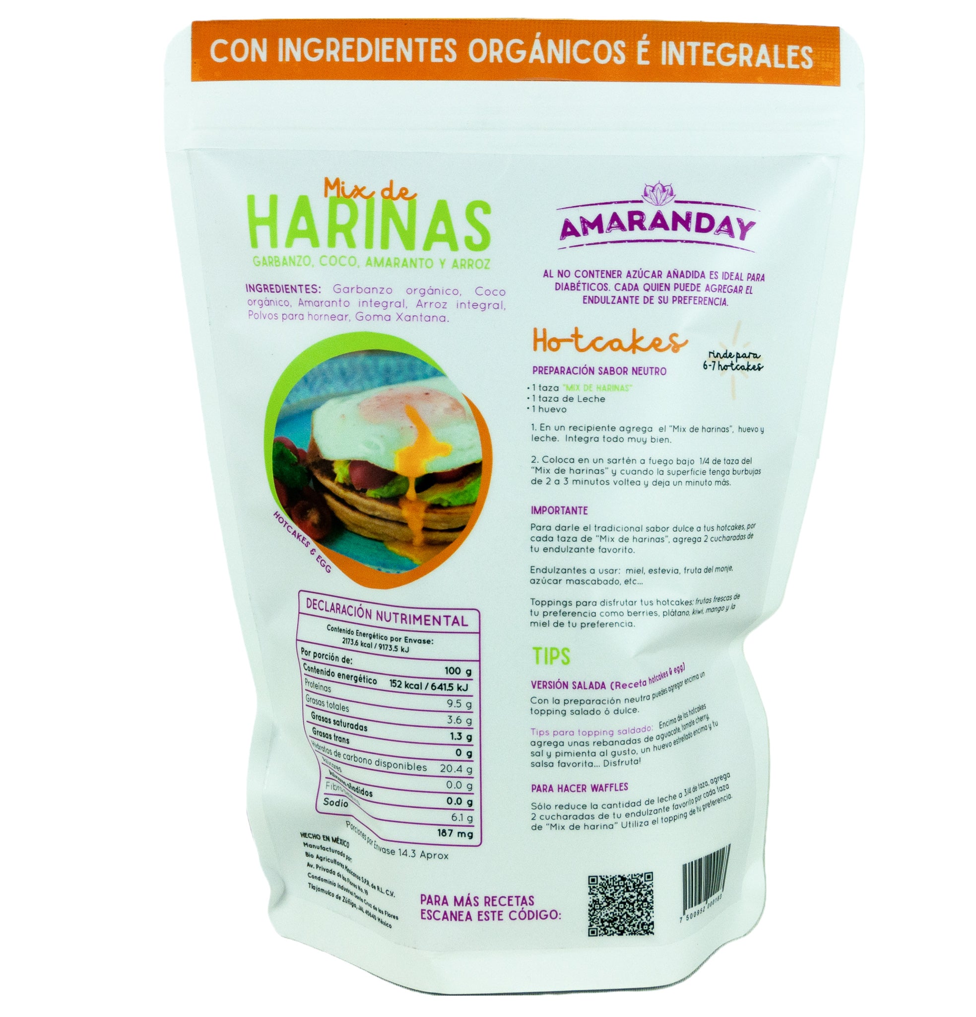 Mix de Harinas para Hotcakes 500 grs.    ¡ Para toda la familia !